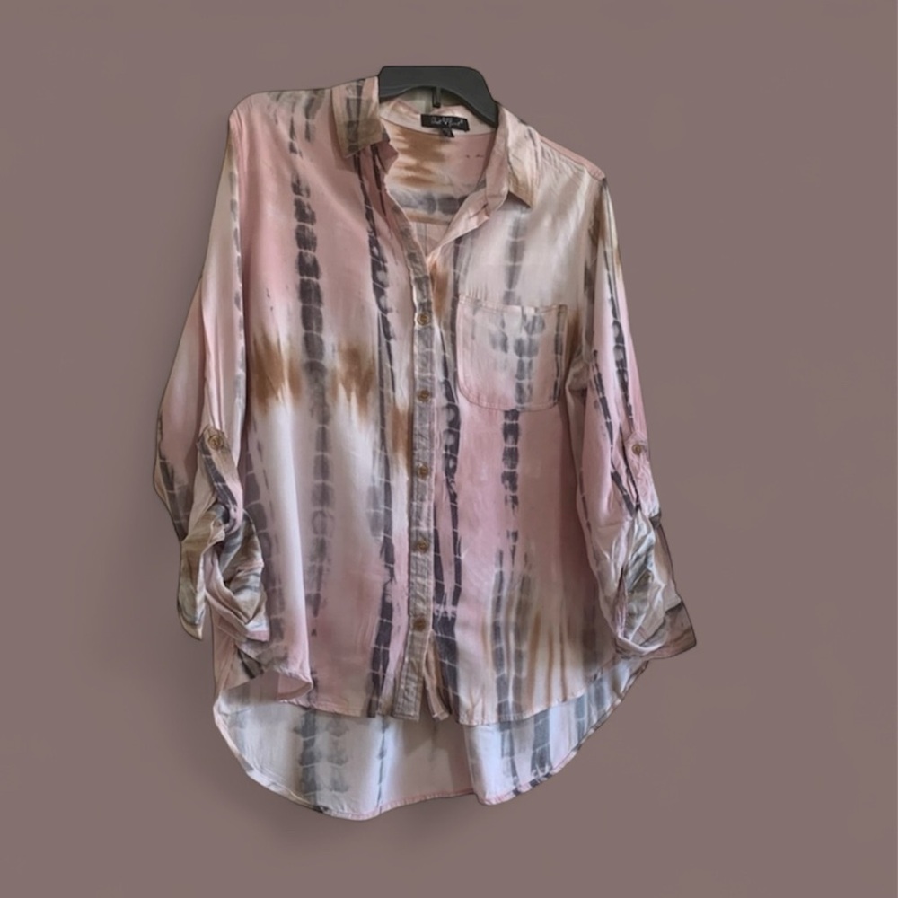 Tie Dye Button Down Blouse